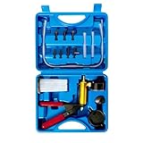 Punmew Brake Bleeder Kit 16pcs Brake Bleeder Vacuum Pump Kit with Adapters Hand held Vacuum Pump Test Set for Automotive