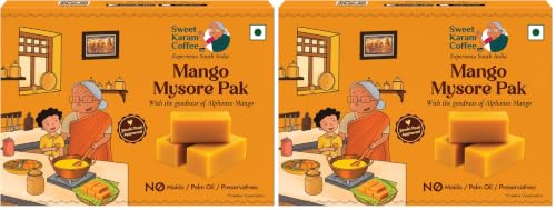 Image of Sweet Karam Coffee Mango Mysore Pak - 100g | No Maida or Preservatives | Traditional South Indian Sweet | Soft & Rich Melt-in-the-Mouth Texture | Authentic Homemade Recipe | Perfect Festive treat
