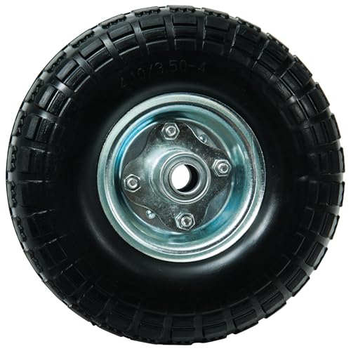 WERKA PRO Roue increvable 10 pouces avec axe déporté, idéale pour chariots et diables, jante en métal galvanisé, capacité de charge 100 kg, dimensions 260 x 85 mm,...