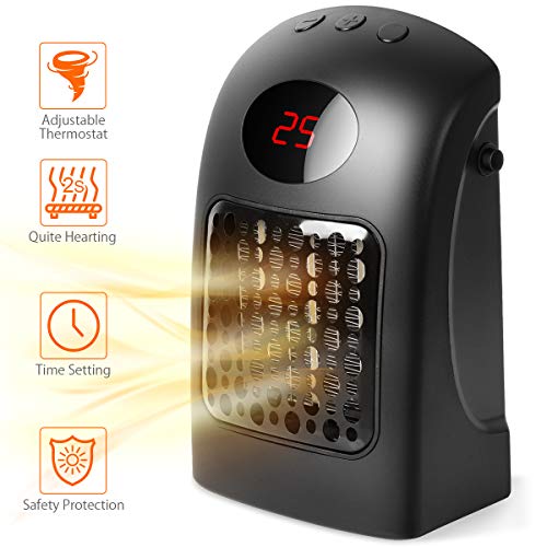 Space Heater, Portable Ceramic Electric Heater with Adjustable Thermostat Quiet Personal Heater Fan