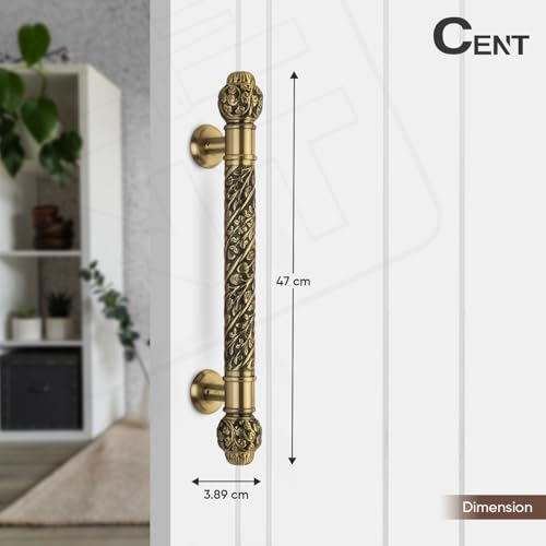 Image of CENT Full Brass 18 Inch Dynamic Door Handle for Main Door, Bedroom Door Handle for Wooden, Glass Door, Pull-Push Door Handle for Home, Office, Hotel-Pack of 1 | Antique Finish