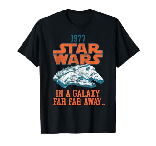 T-Shirt Star Wars 1977 Millennium Falcon coton retro qualitatif