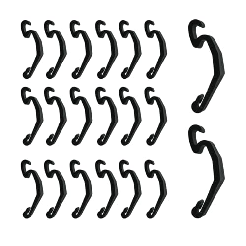 Voyoo 20 Hebillas de Jaula, 1,5 x 6,8 cm, Material de plástico, Hebilla para Jaula de Conejo de hámster (Negro)