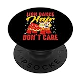 lion dance hair don't care cultura cinese dancing popsockets popgrip adesivo