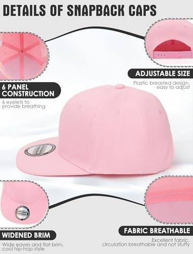 Image of 10 Pack Blank Snapback Hats for Men Flat Brim Hats Baseball Caps Bulk