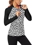 Women's Long Sleeve Golf Polo Shirts 1/4 Zip UPF 50+ Sun Protection Shirt Quick Dry Athletic Shirts