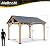 MELLCOM 11x13 FT Cedar Wood Framed Gazebo, Outdoor Hardtop Gazebo with Powder Coated Metal Roof for Patios, Gardens, Lawns