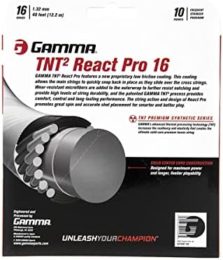 Gamma TNT2 React Pro Premium Synthetic Solid Core Tennis Racquet String Set Mulitpacks (2-4-6-8-Packs) image 5