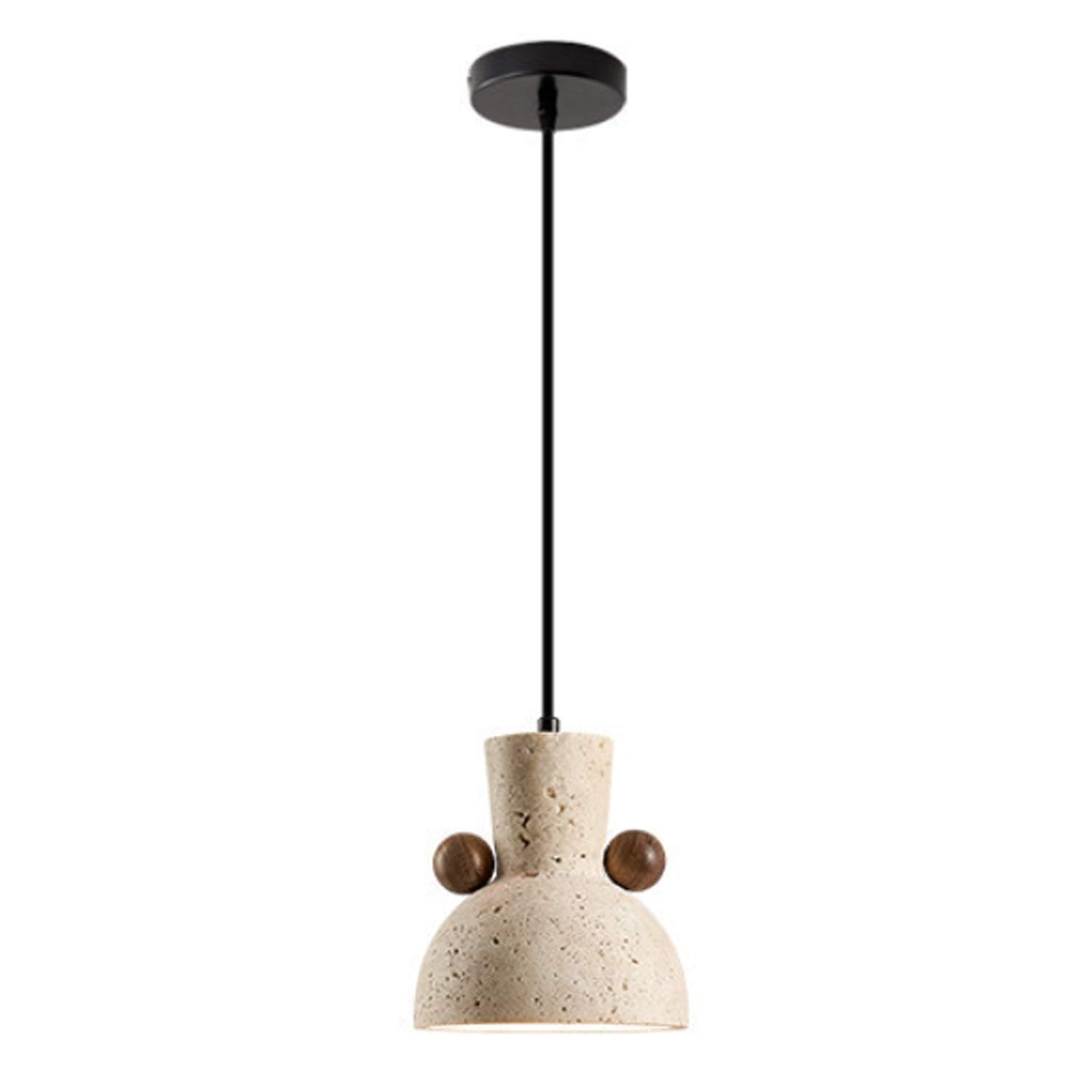 USMJQVZ Wabi Sabi Natural Cave Stone Pendant Light Nordic Yellow Travertine Stone Hanging Fixture Lamp Chandelier for Bedroom, Kitchen Island & Dining Room