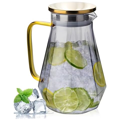 AstraLoom 2L Glass Jug with Gold Lid Cover