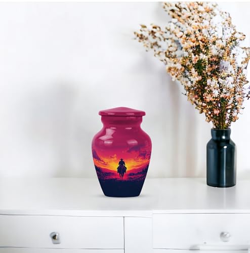 Image of Cowboy Urn - Small Urn for Human Ashes Keepsake - Urn for Ashes Adult Male - Urn for Ashes for Women - Cremation Urns for Human Ashes - Mini Urns for Human Ashes - Size 3 Inch, Pack of 4