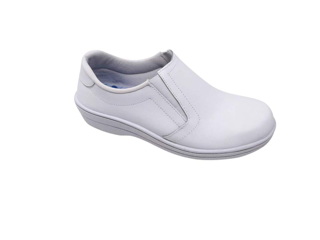 Zapatos/Piel/Mujer/Cuña 3cm/Cierre elástico/Colores Marino/Blanco