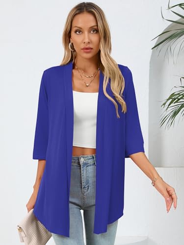 Image of Women's Lightweight Open Front Cardigans Casual Soft Drape Spring Summer Fall Cardigan S-3XL