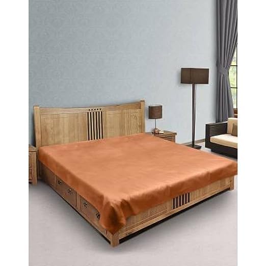PRIMAH Waterproof Plastic bedSheet Cover Double Bed Mattress Protector Gold (78x72 Inch)-image-46