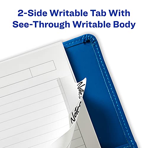 AVERY Margin Ultra Tabs, 6,3 x 2,5 cm, beidseitig beschreibbar, weiß, 24 Repositionierbare Seiten (74789), 2.5 x 1