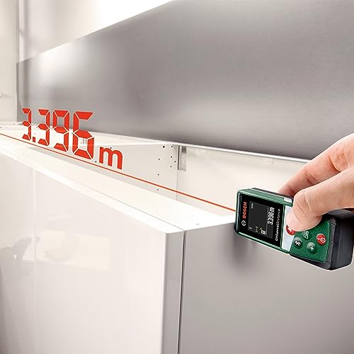 Bosch laser measure UniversalDistance 40 C (measure distance up to 30m precisely, Bluetooth connectivity, measurement functions, in E-Commerce cardboard box)