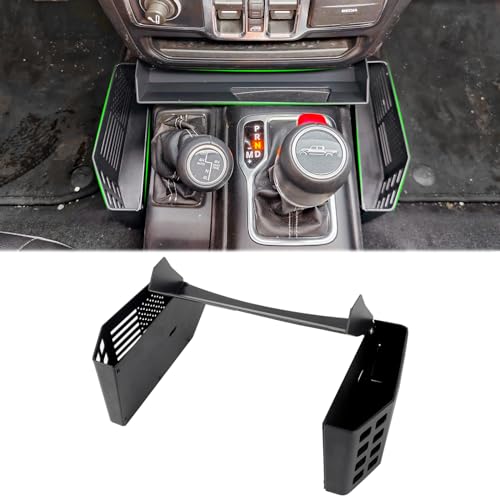 Z8 Metal Gear Shift Storage Box Organizer/JL Center Console Hanging Box With USA Flag Logo Compatible with 2018-2023 Jeep Wrangler JL JLU & Gladiator JT 4 Door(Only Fits Auto Transmission)