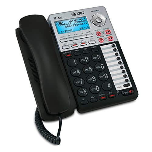 At&T Ml17939 2-Line Corded Telephone With Digital Answering System And Caller Id/Call Waiting, Black/Silver #TOP5