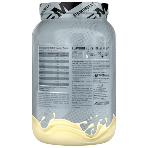 Image of Bigmuscles Nutrition Crude Whey (Malai Kulfi) 1kg | US FDA REGD. BRAND | 24g Protein, 5.5g BCAA, 4 g Glutamine