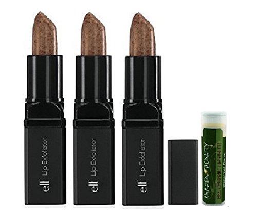 e.l.f. Lip Exfoliator, Clear .16 oz/4.4g - Pack of 3 & a Jarosa Beauty Bee Organic Peppermint Lip Balm