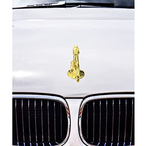 Horse Car Hood Ornament Stallion Emblem 3D Badge Metal Car Stickers Hood Emblem Hood Ornaments for Trucks Cars Vehicle Chrome Decals (Horse Golden)
