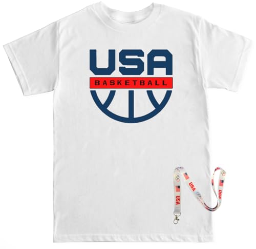 FTD Apparel Men's USA Basketball T Shirt - Small White/USA Basketball V4