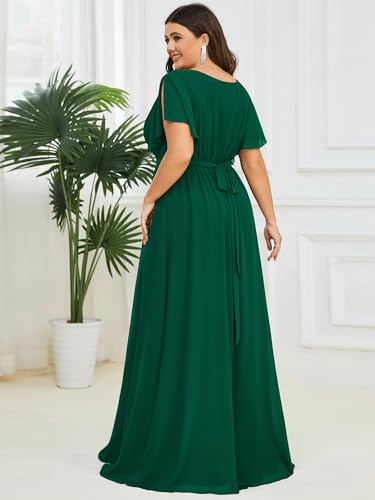 Image of Ever-Pretty Plus Women's Chiffon Maxi Plus Size Formal Bridesmaid Dresses