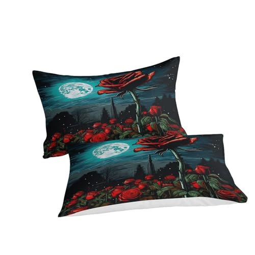 Parure de lit rose au clair de lune rouge en microfibre douce