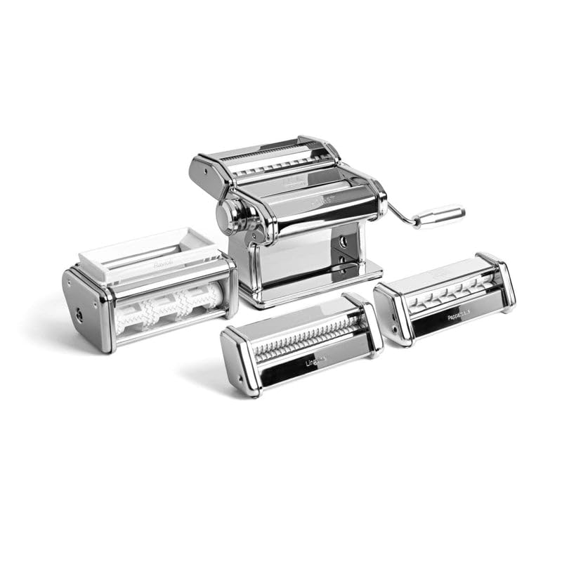 Marcato Multipast+ Pâte Making Set - Atlas+ Machine with 3 Extra Accessories for Lasagne, Fettuccine, Tagliolini, Spaghetti, Ravioli, Linguine & More - Premium Fresh Pasta Maker, Made in Italy
