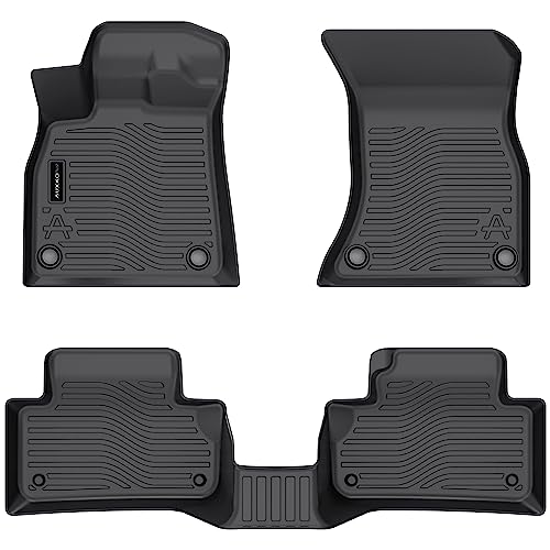 Auxko All Weather Floor Mats Fits for Audi Q5 SQ5 2025 2024-2018 TPE Rubber Liners Accessoires for Audi Q5 SQ5 2018-2025 All Season Guard Odorless Anti-Slip Mats for 1st & 2nd Row - Image 3