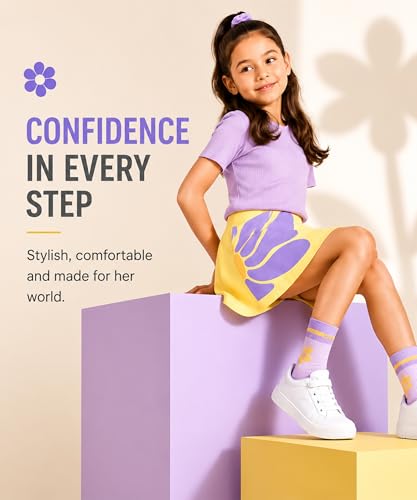 Image of KYDA KIDS Girls 100% Pure Cotton Skater Skirt with Attached Inner Shorts | Ideal for Summer Sports, Play & Casual Wear | Comfortable Fit for Girls Aged 2-16 Years