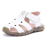 Sandalen Strand Leder rutschfeste weichen Boden Tasche Zehe Outdoor-Schuhe Gummiboden Kleinkind Schuhe atmungsaktives Netz Klett Baby Sandalen Jungen offene Zehe lässig Cartoon kleine gelbe Ente Strandsandalen