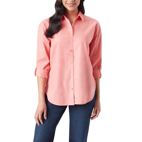 Image of Gloria Vanderbilt Women's Amanda Oversized Button Down Shirt with Roll-tab Sleeves