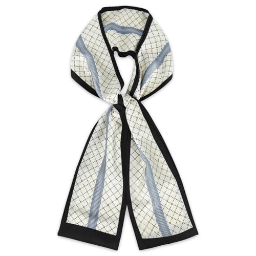 EXTREE Satin Scarf Mulberry Silk Printed Head Wrap Hair Band 7"" x 59"" A068