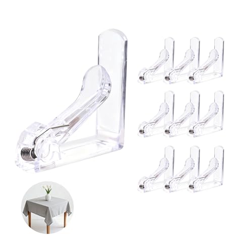 Wafuesh Set di 10 Pinze per Tovaglia in Plastica con Molla, per Tavoli Fino a 45 mm di Spessore - Resistente alle Intemperie, Eleganti e Pratiche per Uso Interno ed Esterno, Ferma tovaglia da tavola