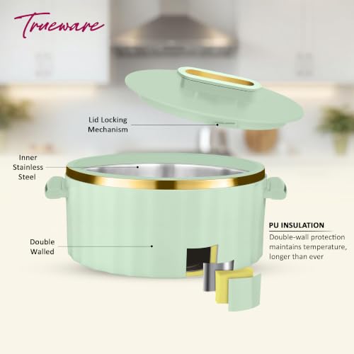 Image of Trueware Celebration Inner Steel Casserole 2900 ML | PU Insulated | BPA Free | Odour Proof | Food Grade| Ideal for Chapatti | Roti | Curd Maker | Thermoware | Hot Pot