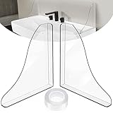 ForoGore 2Pcs Upgrade Integral Molding Bathtub Shower Splash Guard, Shower Corner Water Guard with C