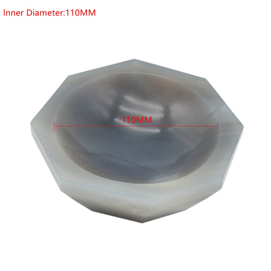 Mortier en agate de 110 mm - Pour utilisation en laboratoire - Mortier et pilon - Résistant à l'usure - Avec tige de meulage