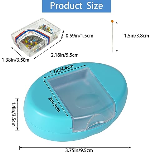 Dolstar Magnetic Pin Holder With 100 Pcs Plastic Head Pins, Magnetic Pincushion With Drawer For Sewing Quilting (Green) #TOP1
