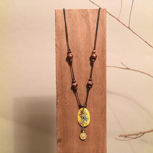 Image of AAKRITI ART CREATIONS Boho Tribal Handcrafted Ethnic Necklace Collection | Mandala, Dreamcatcher, Sunburst & Moonstone Designs | Artisan Collar, Lariat & Pendant Statement Jewelry for Women
