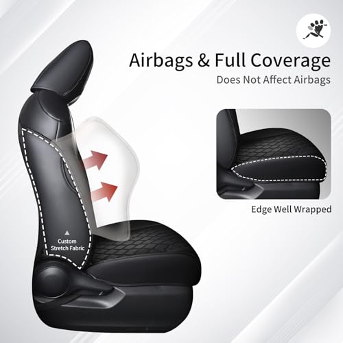 Image of Huidasource Custom Fit RAV4 Car Seat Covers Full Set, Waterproof Front&Rear Seat Cushion Fit for 2019-2024 Toyota Rav4 XLE LE XLE Premium Limited(Not for Hybrid /Adventure /TRD Off-Road /Prime, Black)