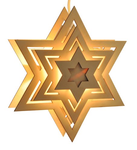 Preisvergleich Produktbild Weihnachtdeko Stern Holz leuchtend