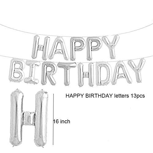 TOYXE Happy Birthday Balloons Decorations Set Silver - Image 3 thumbnail