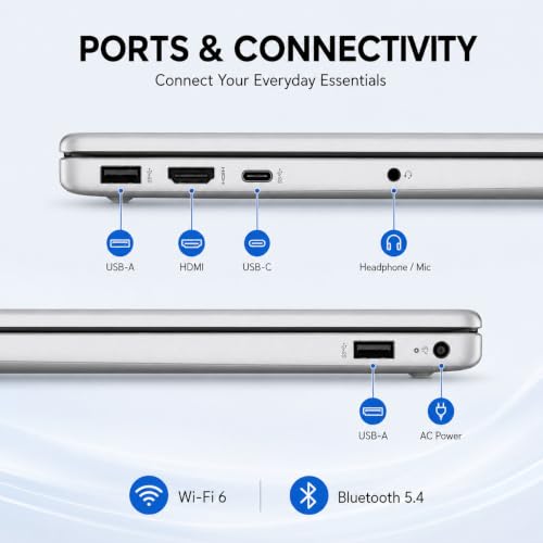Image of HP 15.6 inch Full HD Anti-Glare Laptop, Intel Core 7 150U 10-Core CPU, 16GB DDR4 RAM, 1TB PCIe SSD, Wi-Fi 6, Bluetooth 5.4, USB-C, Numeric Keypad, Webcam Privacy Shutter, Windows 11 Home, WOWPC USB