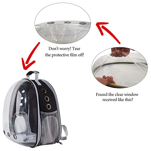Xzking Cat Backpack Carrier Bubble Bag, Transparent Space Capsule Pet Carrier Dog Hiking Backpack, Small Dog Backpack Carrier For Cats Puppies Airline Approved Travel Carrier Outdoor Use Black #TOP4