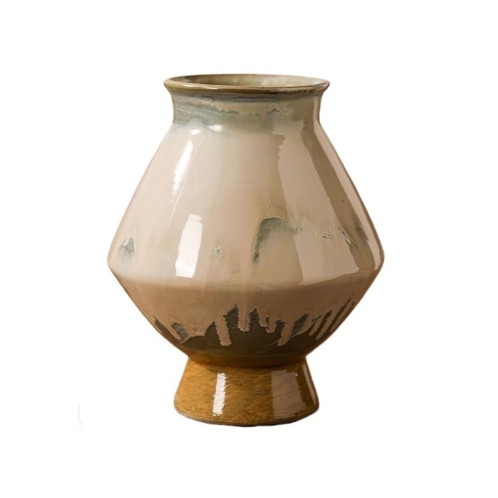 MNUvxzaewf Living Room Foyer Decoration Home Retro Chinese Ceramic Flowerpot Unique Glazed Surface