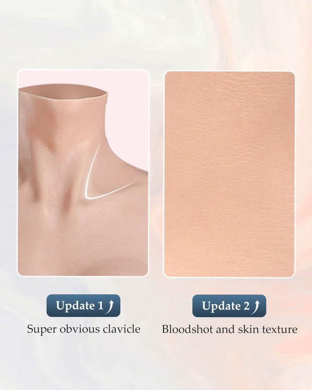 Minaky Silicone Breastplate Fake Boobs Realistic B-H Cup Breast forms for Crossdressers Transgender Drag Queen Cosplay (No.2 Silk Cotton Filler, B CUP)