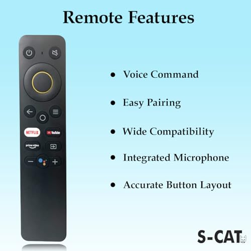 S-CAT Compatible of Realme Tv Remote Original Voice Function Suitable for Android FHD UHD OLED Real me Television – Pairing Must Between New Remote and Realme Smart Tv 6 412nIpyHulL