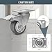 ZDNEY 3 Inch Caster Wheels - Set of 4 Heavy Duty Rubber Castors With Brake 1200Lbs, Silent Industrial Plate Casters for Cart Furniture Workbench (4 Brake#01)