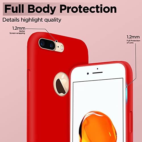 Image of Pikkme Back Cover | Full Camera Protection | Raised Edges | Super Soft Silicone | Bumper Case for iPhone 7 Plus / 8 Plus (Red)